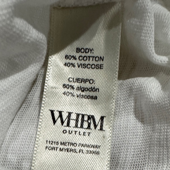 White House Black Market Textured White V-Neck Tee - Picture 6 of 8